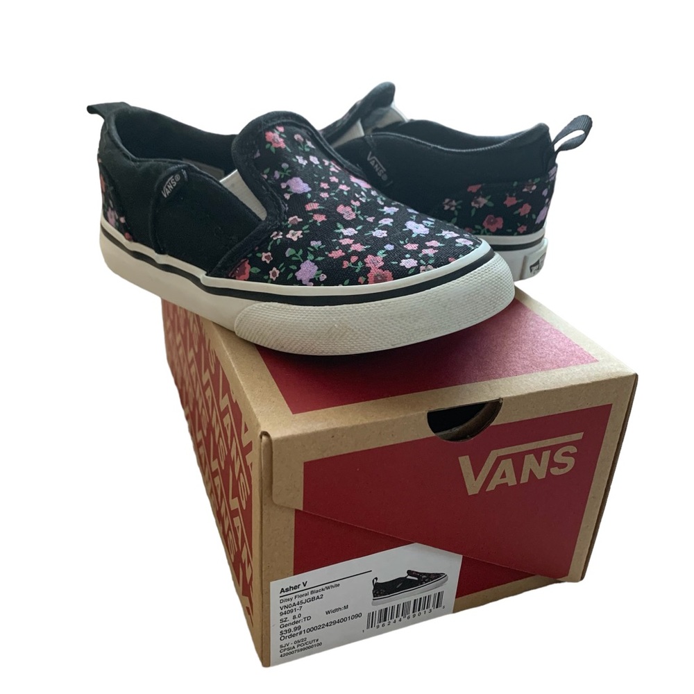 Vans Asher Slip-on Sneaker - size 8 (toddler)
